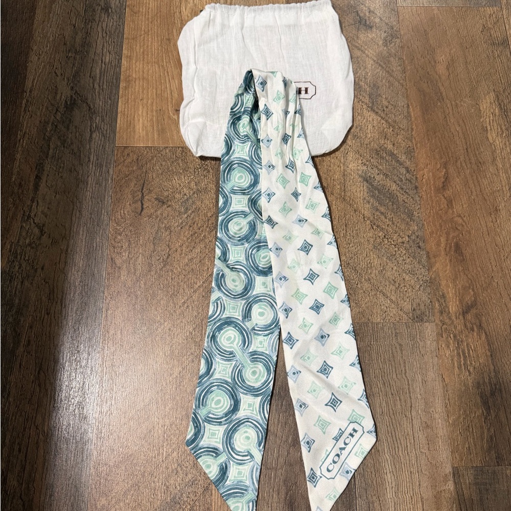 Coach Reversible Patterned Scarf - Twilly 100% Silk